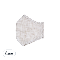 빨아쓰는 쫀쫀이 마스크 베이지 특대형 + 이어밴드, 4세트