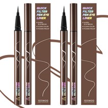 여우화장대 퀵필터 펜 아이라이너 0.5g, P2 딥브라운모카, 2개