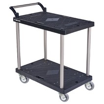 월드크린 잘밀려 2단 플라스틱대차 검정색 소, 1개