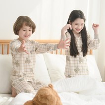 보누맘 아동용 곰인형 9부 자가드 상하의 세트