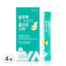 비타민마을 와이즈 알로에 초 저분자 콜라겐 젤리 스틱 15p, 15포, 300g, 4개