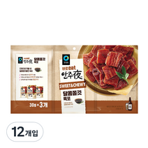 청정원 바로 eat 안주야 달콤쫄깃 육포, 30g, 12개입