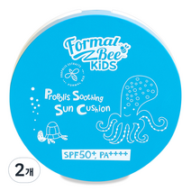 포멀비 키즈 유아 프로폴리스 수딩 대왕 선쿠션 SPF50+ PA++++ 아기 자외선차단제, 25g, 2개