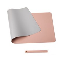 스위스윙거 파스텔 방수 마우스 장패드 양면형 70 x 35 cm, 핑크 + 그레이, 1개