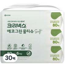크리넥스 에코그린 소프트 저자극 물티슈, 80매, 30팩