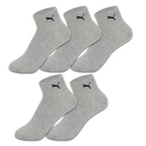 푸마 이중쿠션 쿼터 단목 스포츠 양말 5족, GREY