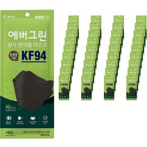 에버그린 황사 방역용 마스크 대형 KF94, 25개입, 4개, 블랙