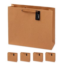 영프라자 무지 크라프트 쇼핑백 5p, 브라운, 1세트