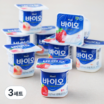 매일유업 바이오 요거트 백도 85g x 4개 + 딸기 85g x 4개 세트, 3세트