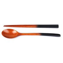 100SU 옻칠 나무 수저세트, 흑색, 숟가락 + 젓가락