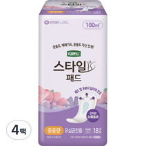 디펜드 여성용 NEW 스타일 요실금 패드 와이드 중용량, 18개입, 4개