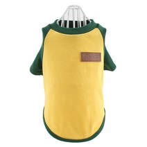 도그아이 강아지 나그랑 티셔츠, 옐로우(소매 카키)