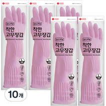 롯데이라이프 착한 고무장갑, 핑크, 10개, 대(L)