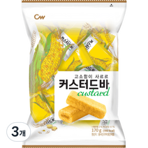 청우식품 커스터드바, 170g, 3개