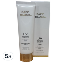 미샤 세이프 블록 RX 브라이트닝 톤업 선크림 SPF50+ PA++++, 50ml, 5개
