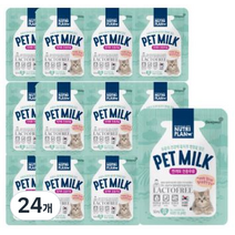 뉴트리플랜 펫밀크 반려묘 전용우유, 혼합맛(우유/참치), 50ml, 24개
