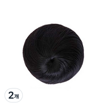 당고머리 부분가발, 내츄럴블랙, 2개