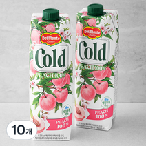 델몬트 cold 100% 복숭아주스, 1L, 10개