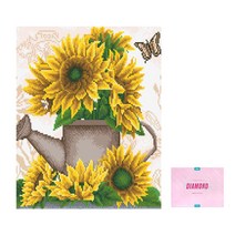 디클레어 액자 캔버스형 보석십자수 DIY 키트 40 x 50 cm, 1세트, 해바라기 화원