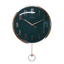 아트프린스 북유럽스타일 메탈 원형추시계 대형, 딥그린