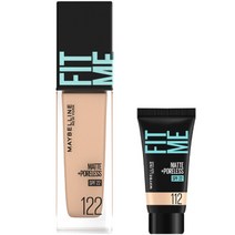 메이블린 핏미 파운데이션 레노 30ml + 미니파운데이션 5ml 세트, 122 크리미 베이지(파운데이션), 112 내추럴 아이보리(미니파운데이션), 1세트