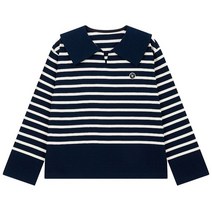 보브 여성용 스트라이프 카라 긴팔 티셔츠 7152340010