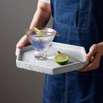 진심디자인 대리석 다용도 트레이 육각, 혼합 색상, 1개