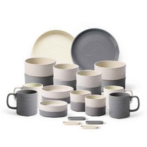 프렐류드 마틴 4인 홈세트 26p, 아이보리 + 다크그레이, 8종