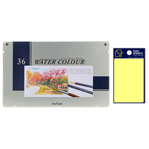 문화연필 수채 색연필 틴 케이스 36색 + 투코비 스티키 메모패드 세트, 노랑(포스트인), 1세트