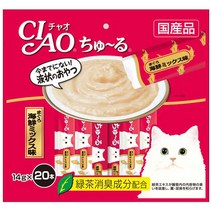 이나바 챠오츄르 고양이 간식 SC-127 14g x 20p, 참치 + 해산물 혼합맛, 20개입