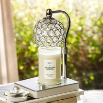 캔들백화점 비주 캔들워머 소이 캔들 잉글리쉬페어프리지아 370g 세트, 실버화이트