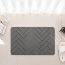 모던홀릭 규조토 발매트 단면프린팅, 헤링본 다크그레이