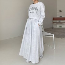 마이시즌 여성용 캘리포니아 맨투맨 스커트 세트