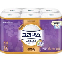 크리넥스 수프림 소프트 천연펄프 3겹 화장지 27m, 12개입, 1개