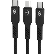 신지모루 더치패브릭 USB C타입 고속충전 케이블 1m, 블랙, 2개입