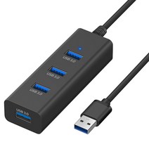 홈플래닛 4포트 USB3.0 허브, 블랙