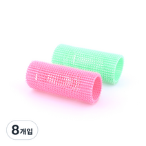 주트 헤어롤 길이 100mm 특/롱 45mm, 혼합색상, 8개입