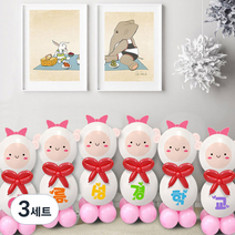 여름성경학교 귀요미 양기둥 풍선세트, 혼합색상, 3세트
