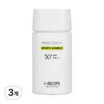 아이레시피 모이스트 터치 스포츠 선밀크 SPF50+ PA+++, 50ml, 3개