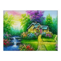 히여 DIY 보석 십자수 캔버스형 40 x 50 cm, 17. 호수가 정원 KS-504, 1세트
