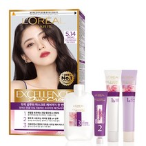 로레알파리 엑셀랑스 듀오크림 염모제, 5.14호 애쉬 브라운 6GA, 1개