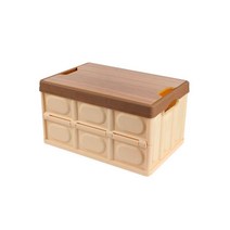 마이닝 캠핑폴딩박스 + 나무상판 56L, BROWN, 1개