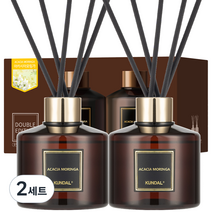 쿤달 퍼퓸 디퓨저 200ml 2개 + 섬유스틱 10개, 아카시아모링가향, 2세트