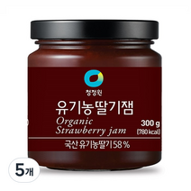 청정원 유기농 딸기잼, 300g, 5개