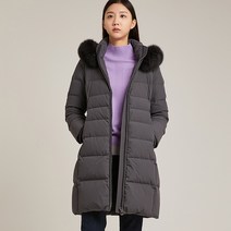 올리비아로렌 후드 블루폭스 구스다운 사파리 점퍼