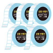 다다 감열라벨지 1500매 40*20mm, 5롤