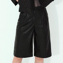 누보텐 여성용 fake leather tuck pants