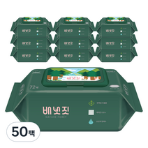 배냇짓 네이처 포레 아기물티슈 캡형, 72매, 50팩