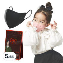 이비에 더세로 마스크 KF94 30p + 향균파우치, 30개입, 5세트, 블랙(마스크)