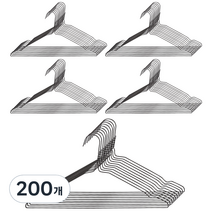 조은리빙 세탁소 철제 옷걸이, 블랙, 200개